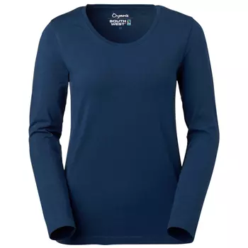 South West Lily organic long-sleeved women's T-shirt, Indigo Blue