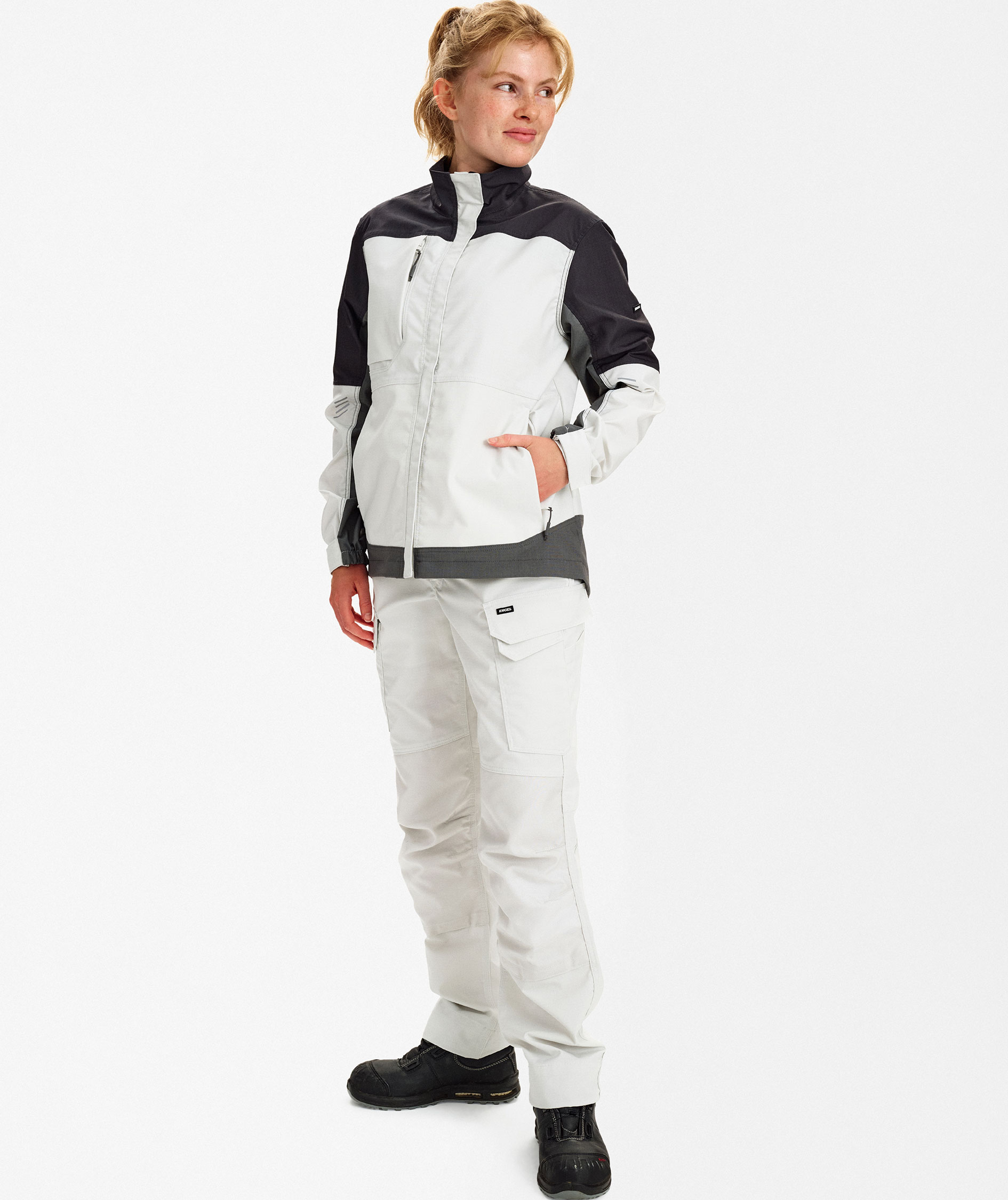 Engel Entire arbetsjacka dam, Bone White/Anthracite Grey, large image number 2