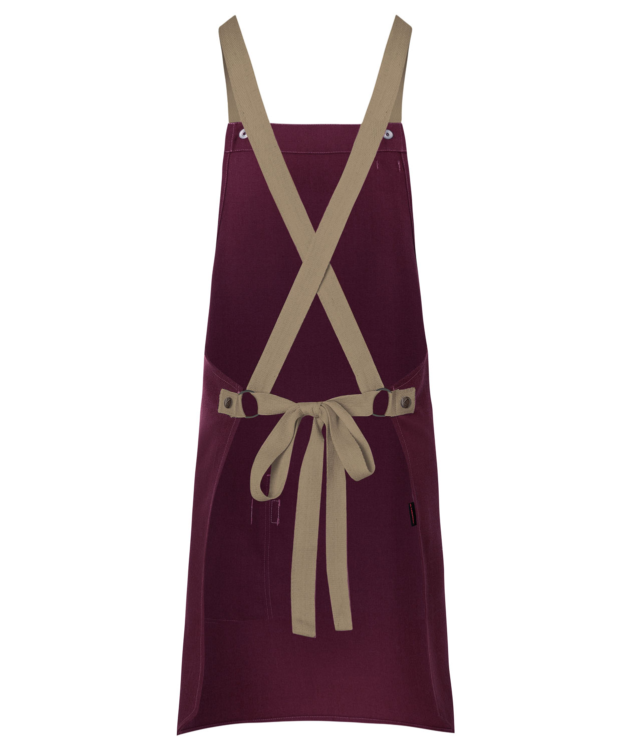 Karlowsky bib apron with pocket, Urban-look, Aubergine, Aubergine, large image number 2
