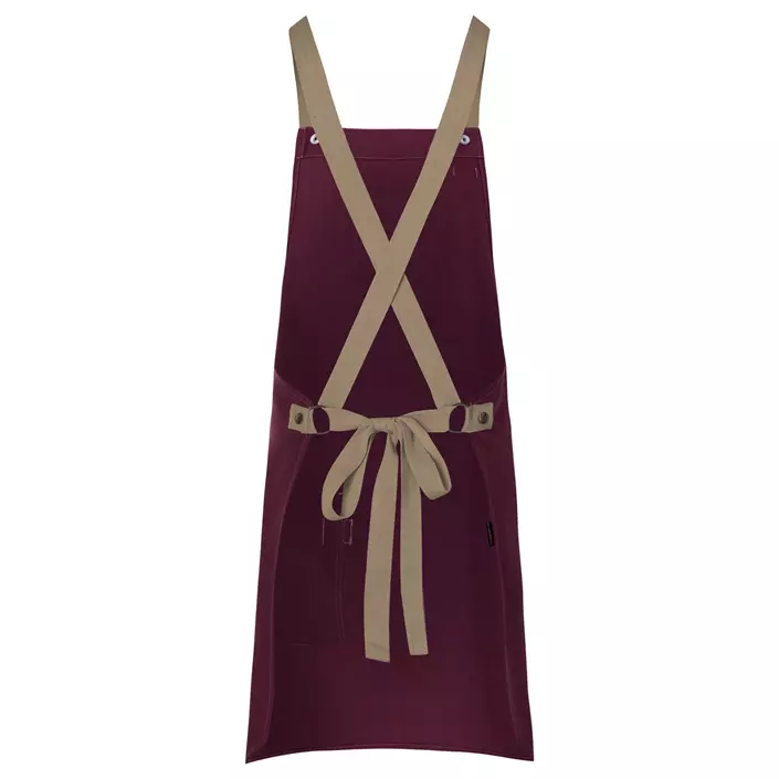 Karlowsky bib apron with pocket, Urban-look, Aubergine, Aubergine, large image number 2