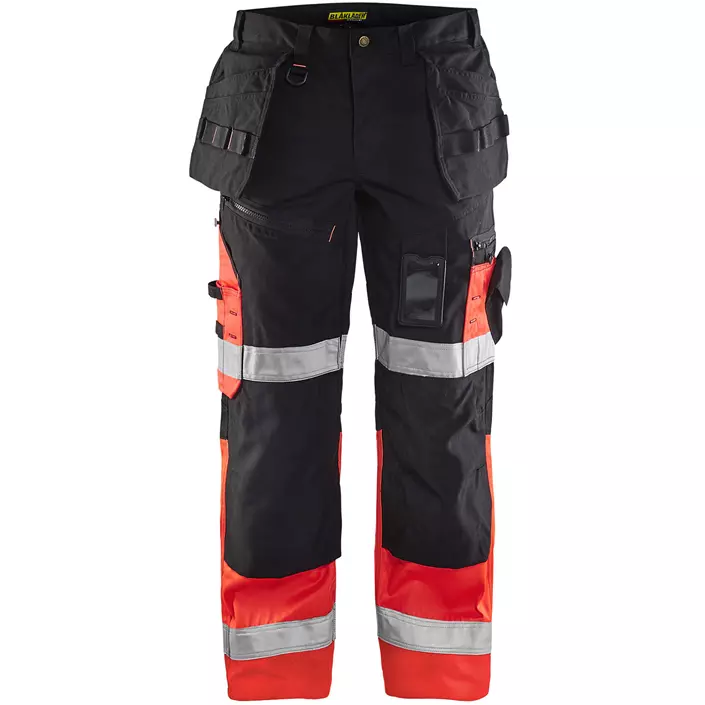 Blåkläder X1500 håndværkerbukser, Hi-vis Rød/Sort, Hi-vis Rød/Sort, large image number 0