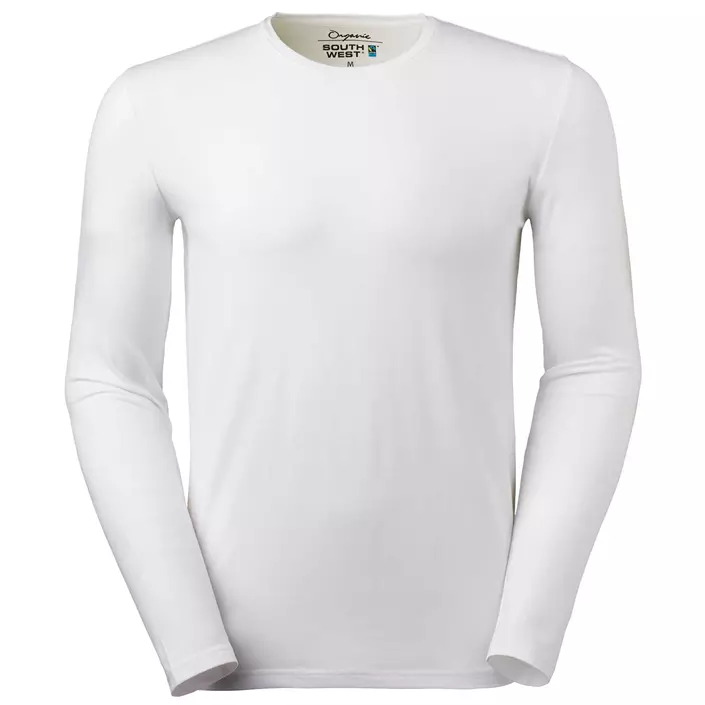 South West Leo økologisk langærmet T-shirt, Hvid, large image number 0