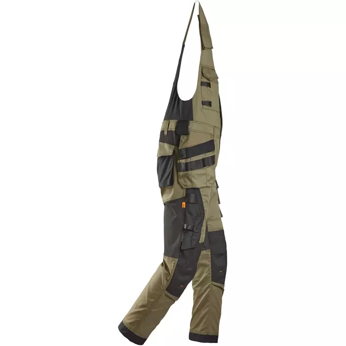 Snickers AllroundWork håndværker helbukser 6012, Khaki Green/Black, large image number 2