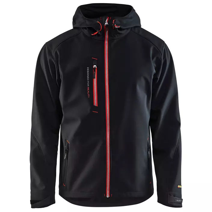 Blåkläder softshell jacket, Black/Red, large image number 0