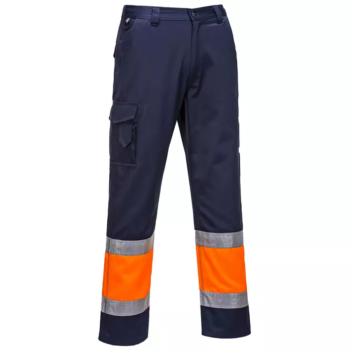 Portwest servicebukse, Hi-vis Oransje/Marineblå, large image number 0