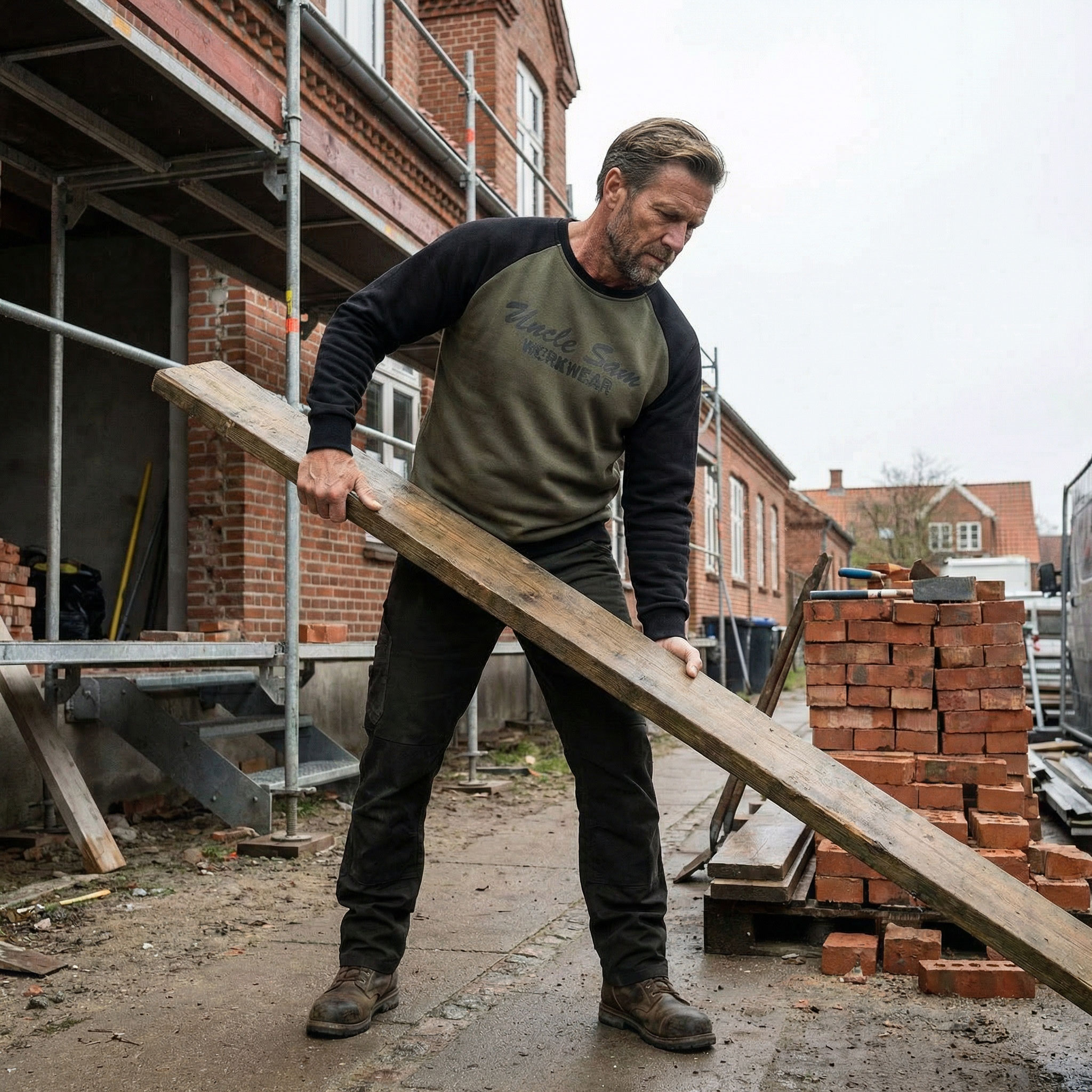 Uncle Sam sweatshirt, Olive/Black