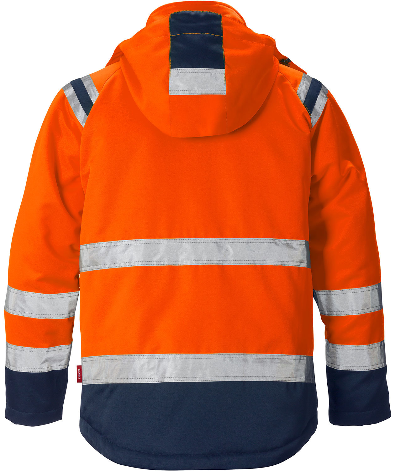 Kansas vinterjacka 4043, Varsel Orange/Marinbl&aring;