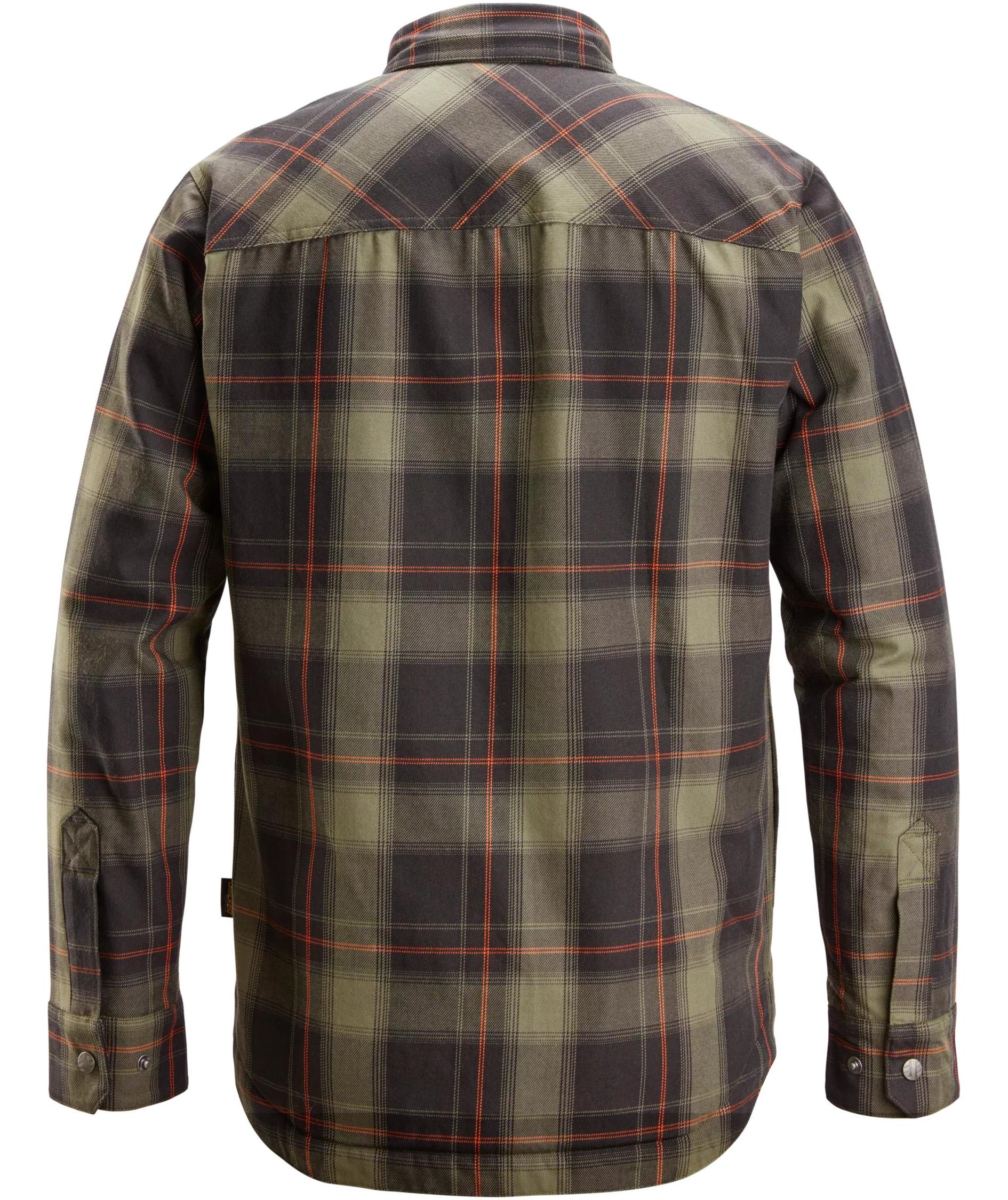 Snickers AllroundWork flanellskjorta jacka 8522, Khaki Green/Black, large image number 2