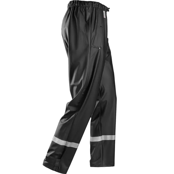 Snickers PU rain trousers, Black, large image number 3