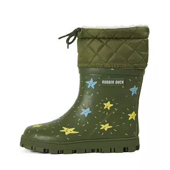 Rubber Duck Thermal Flash Stars rubber boots for kids, Armygreen