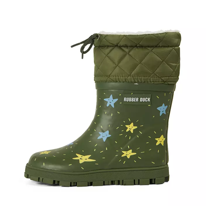 Rubber Duck Thermal Flash Stars rubber boots for kids, Armygreen, large image number 0