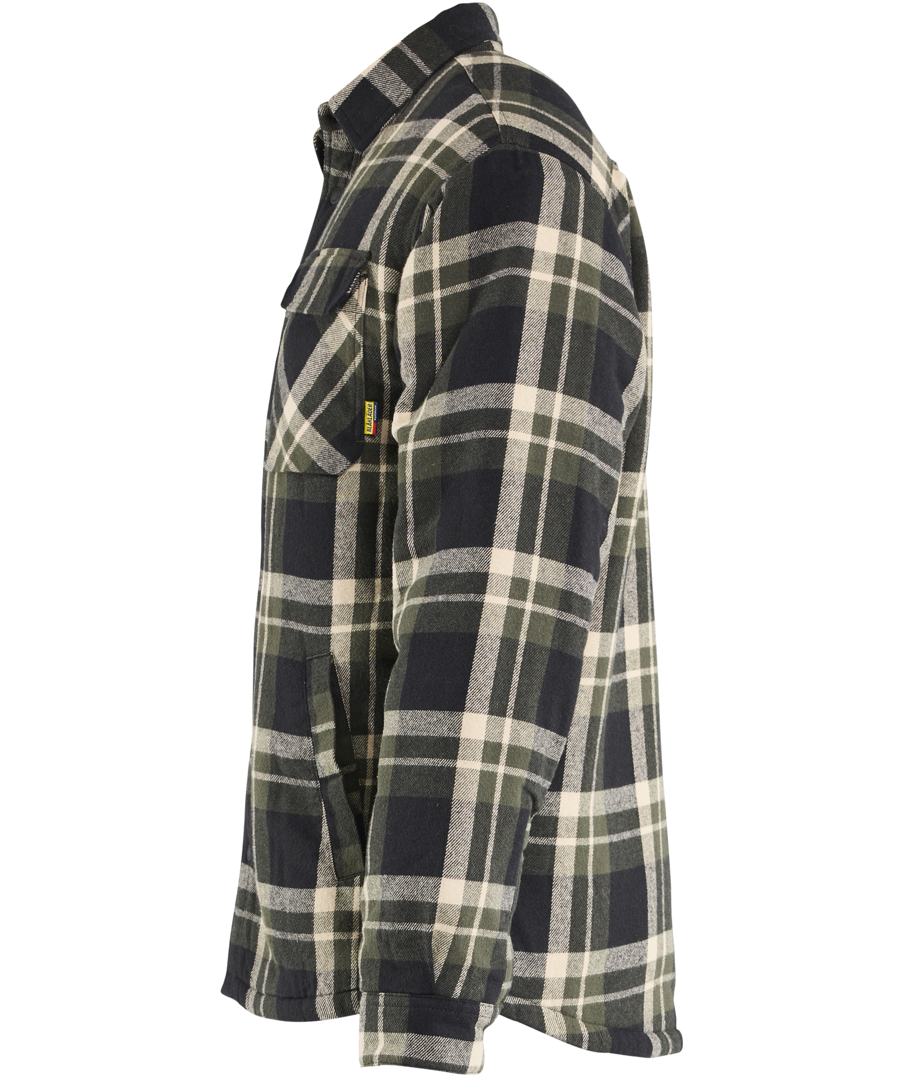 Bl&aring;kl&auml;der flannel shirt jacket, Forest green/black, large image number 3