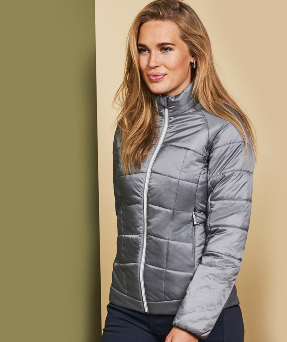 ID vadderad l&auml;tt jacka dam, Gr&aring;, Gr&aring;, large image number 1