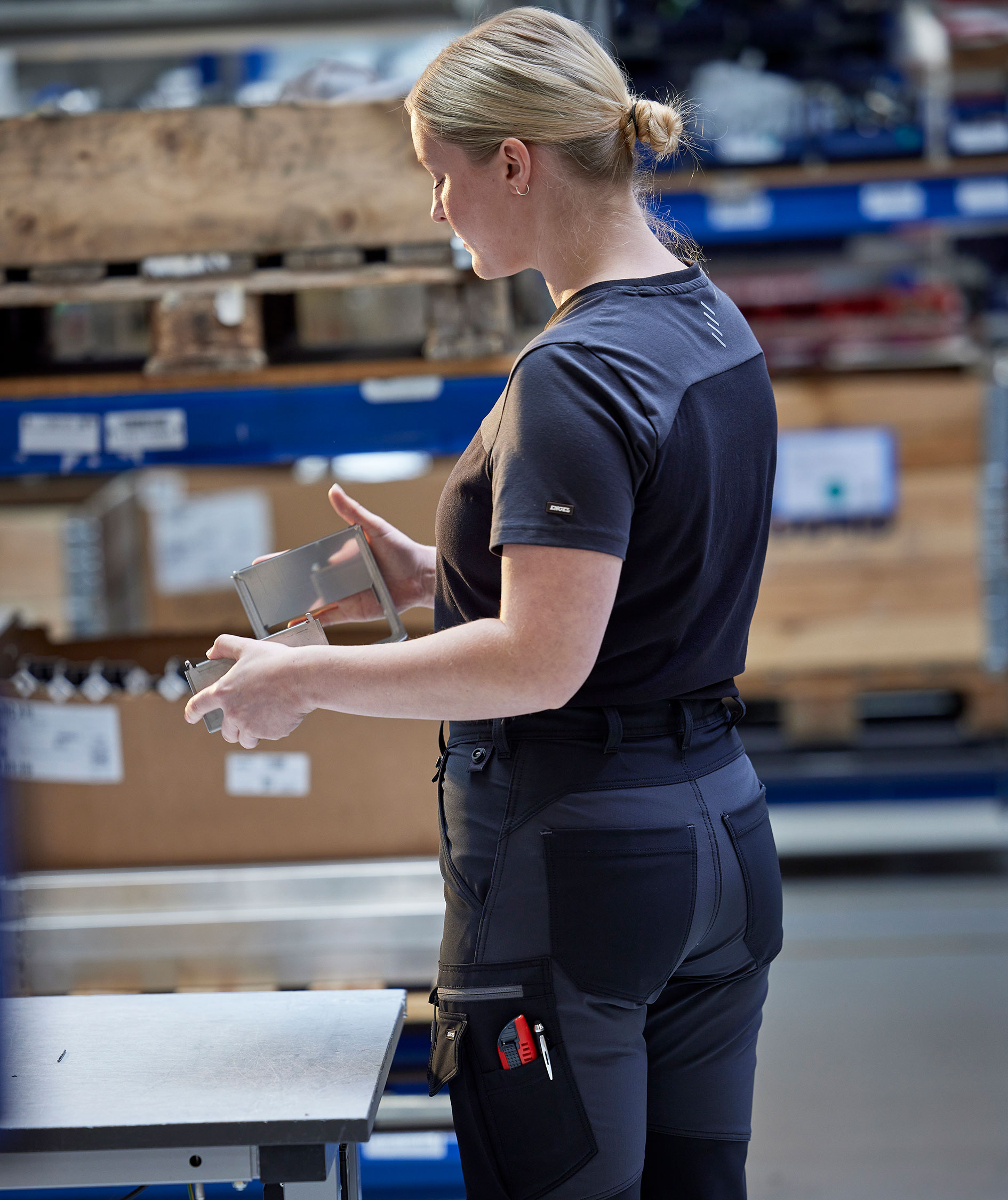 Engel Entire women's work trousers full stretch, Black/Anthracite Grey, large image number 6