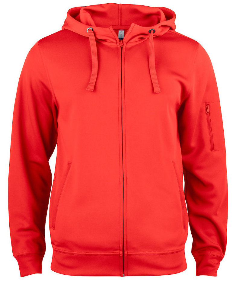 Clique Basis Active hoodie with full zipper, Red, large image number 0