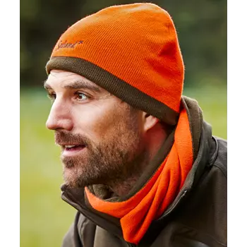 Seeland Ian reversible scarf, Hi-Vis Orange/Pine Green