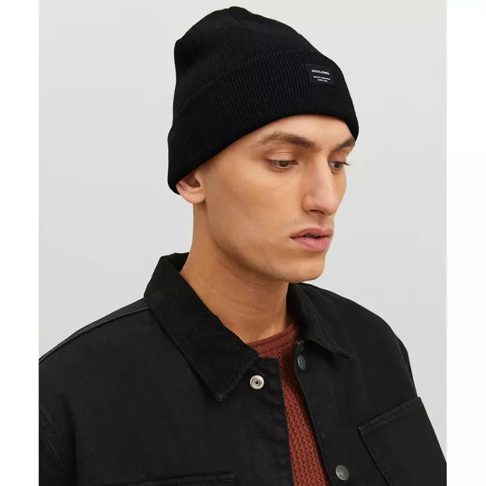 Jack & Jones JACDNA Beanie, Sort, Sort, large image number 1