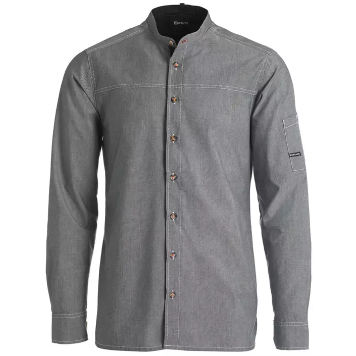Kentaur modern fit kokkeskjorte/serveringsskjorte, Chambray Grå, large image number 0