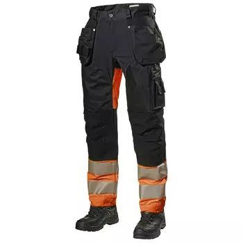 L.Brador craftsman trousers 188PB, Black/Hi-vis Orange