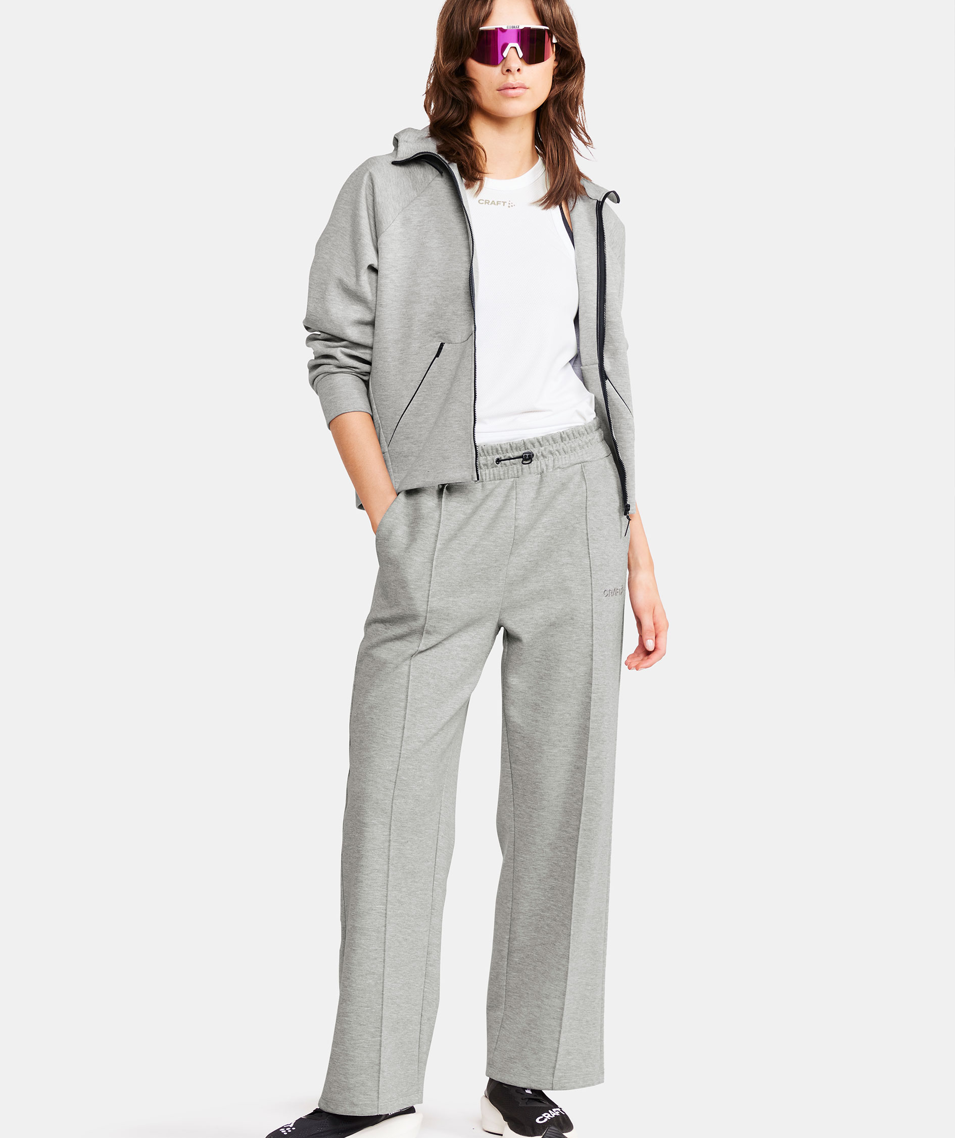 Craft ADV Join women's hoodie with zipper, Grey melange, large image number 1