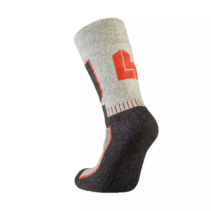 L.Brador 741U woolen work socks, Charcoal Grey/Orange, large image number 1