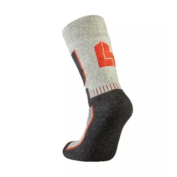 L.Brador 741U woolen work socks, Charcoal Grey/Orange