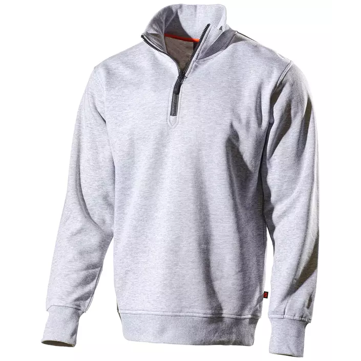 L.Brador sweatshirt med kort lynlås 6430PB, Gråmeleret, large image number 0