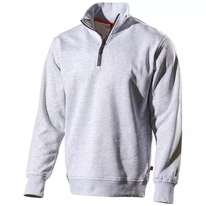 L.Brador sweatshirt with short zipper 6430PB, Grey Melange, large image number 0