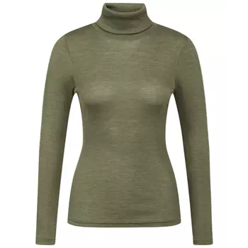 Claire Woman Alys women's knitted pullover with merino wool, Olivine melange