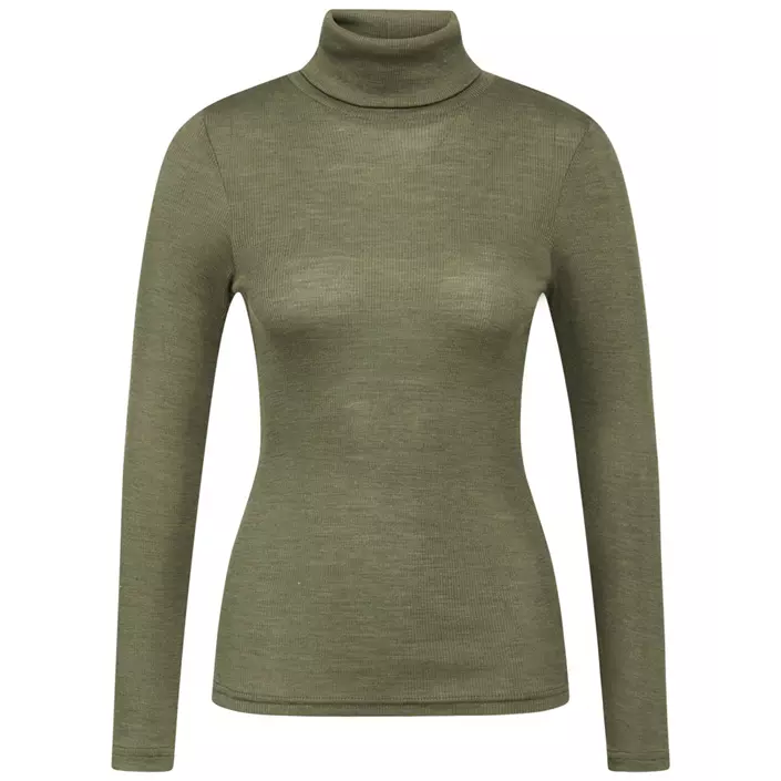Claire Woman Alys women's knitted pullover with merino wool, Olivine melange, large image number 0