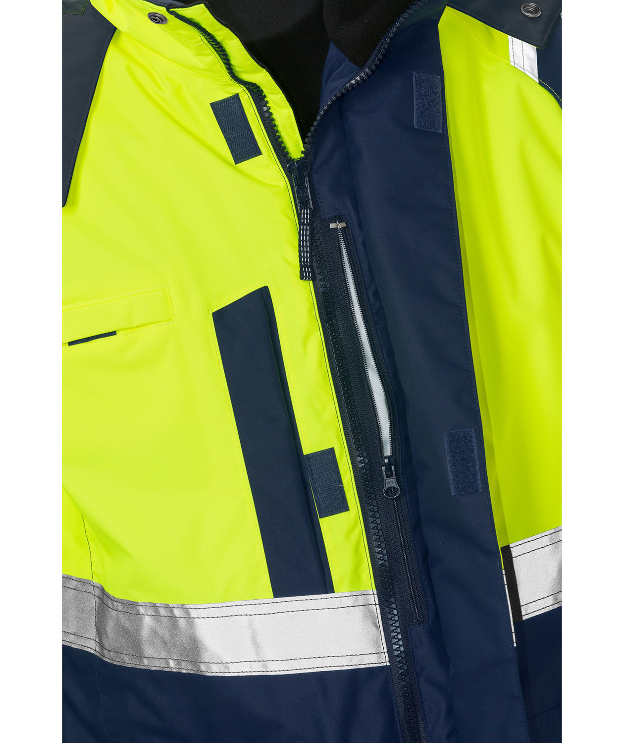 Fristads Airtech&reg; 3-i-1 parkajakke 4036, Hi-vis&nbsp;Gul/Marine, large image number 2