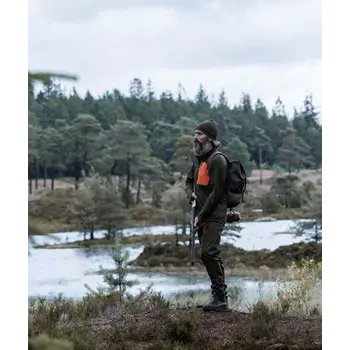 Northern Hunting Ulf Fleecepullover, Grün/Hi-Vis Orange