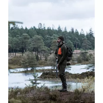Northern Hunting Ulf fleece sweater, Green/Hi-Vis Orange