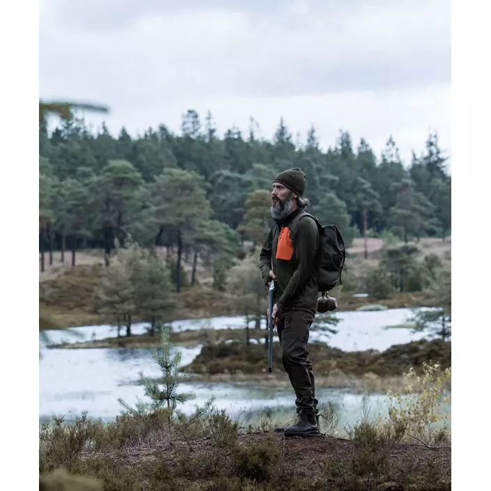 Northern Hunting Ulf Fleecepullover, Grün/Hi-Vis Orange, large image number 1