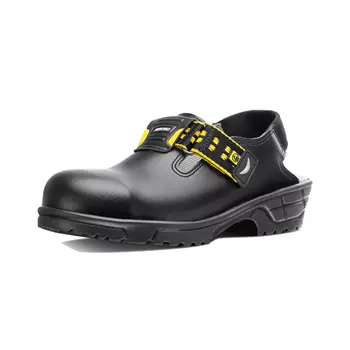 Arbesko 187 safety clogs with heel strap SB, Black