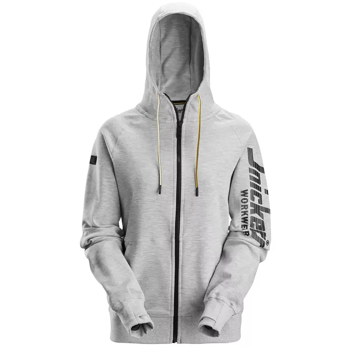 Snickers Logo women's hoodie with zipper 2877, Grey melange, large image number 0