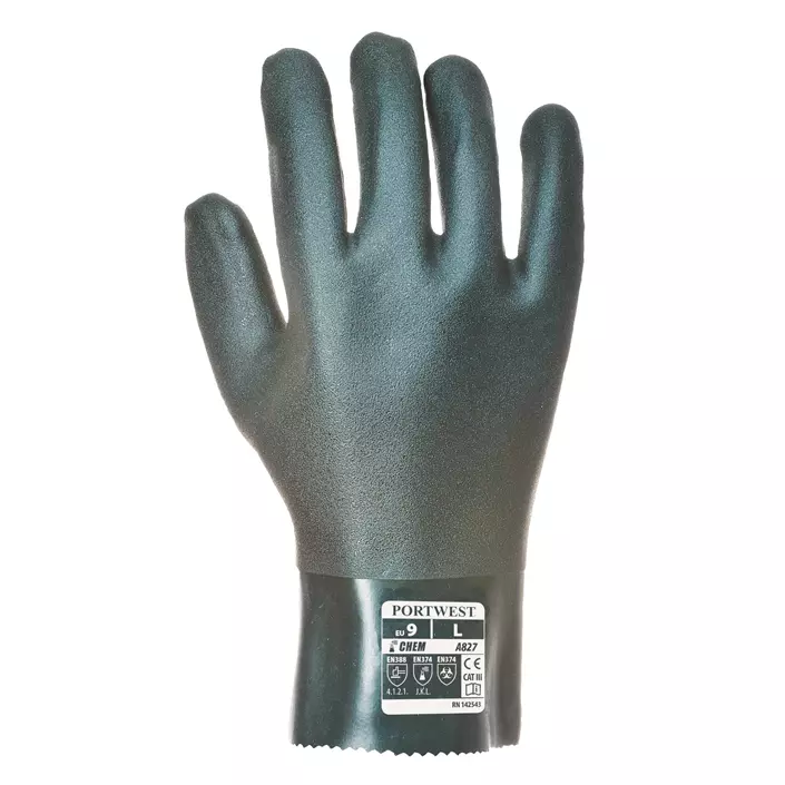 Portwest PVC chemical gloves 27 cm, Green, Green, large image number 2