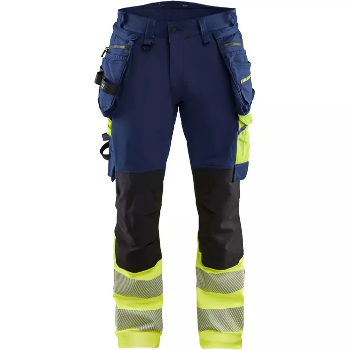 Blåkläder håndværkerbukser full stretch, Marine/Hi-Vis gul, large image number 0