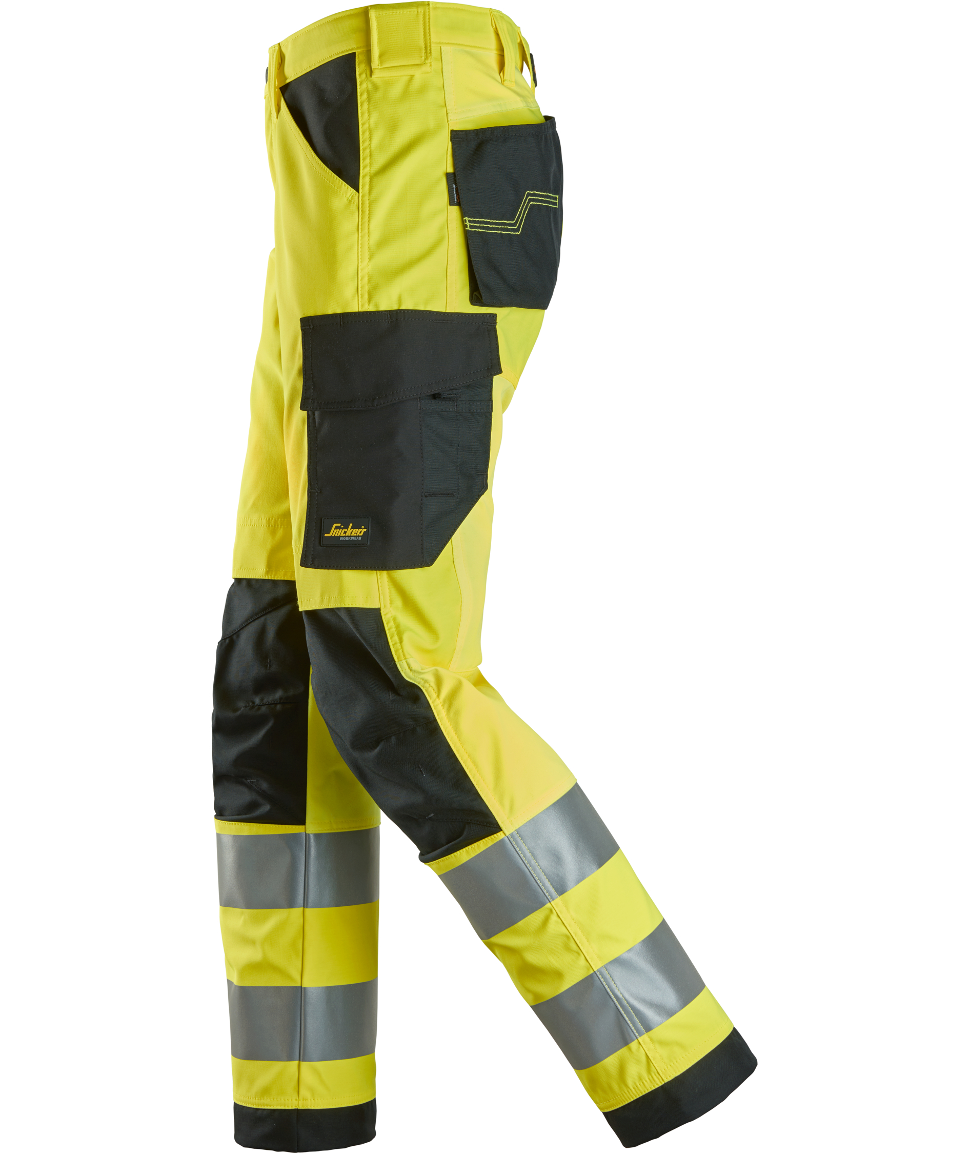 Snickers arbejdsbukser 6338, Hi-vis Gul/Sort, large image number 3