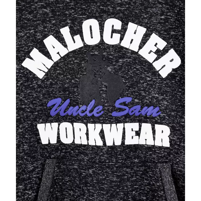 Uncle Sam stickad fleece hoodie, Mörkgrå, large image number 2