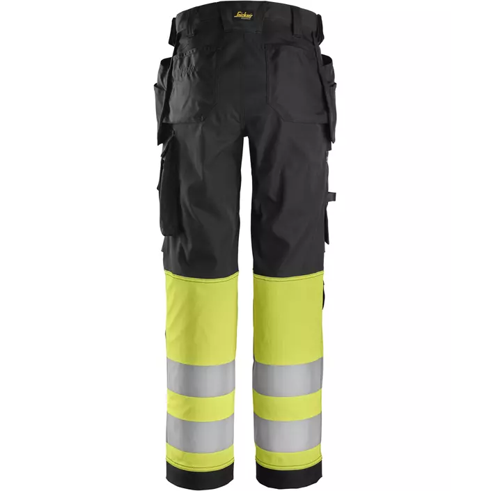 Snickers women's craftsman trousers, Black/Hi-Vis Yellow, large image number 1