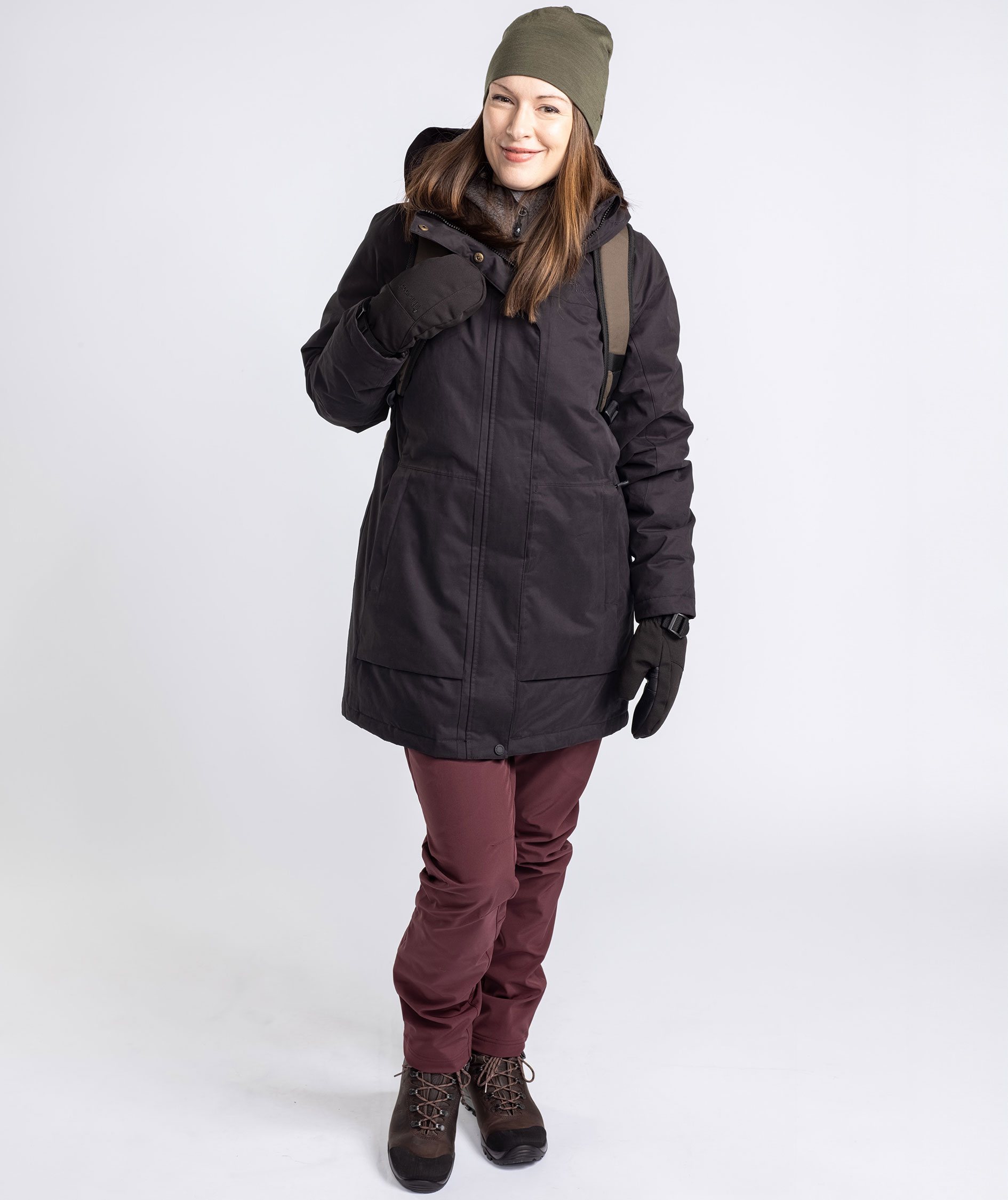 Pinewood dame vinter parkajakke, Black, large image number 7