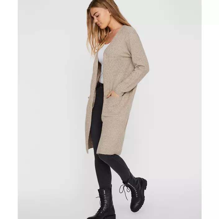 Vero Moda VMDOFFY lång stickad cardigan dam, Sepia Tint, large image number 3