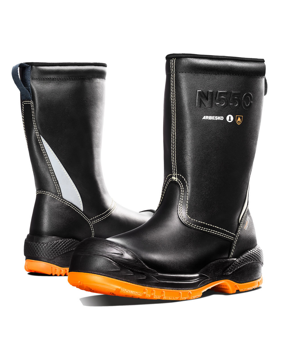 Arbesko 550 safety boots S3, Black/Orange, large image number 1