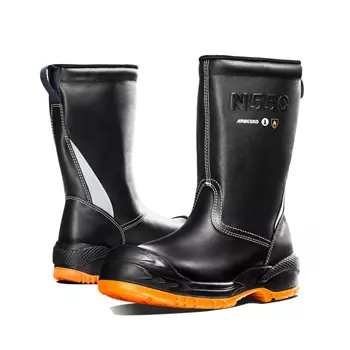 Arbesko 550 safety boots S3, Black/Orange