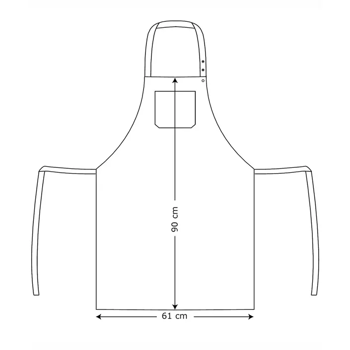 Kentaur bröstlappsförkläde med ficka, Svart, Svart, large image number 1