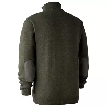 Deerhunter Sheffield knitted pullover with half zip, Green Melange
