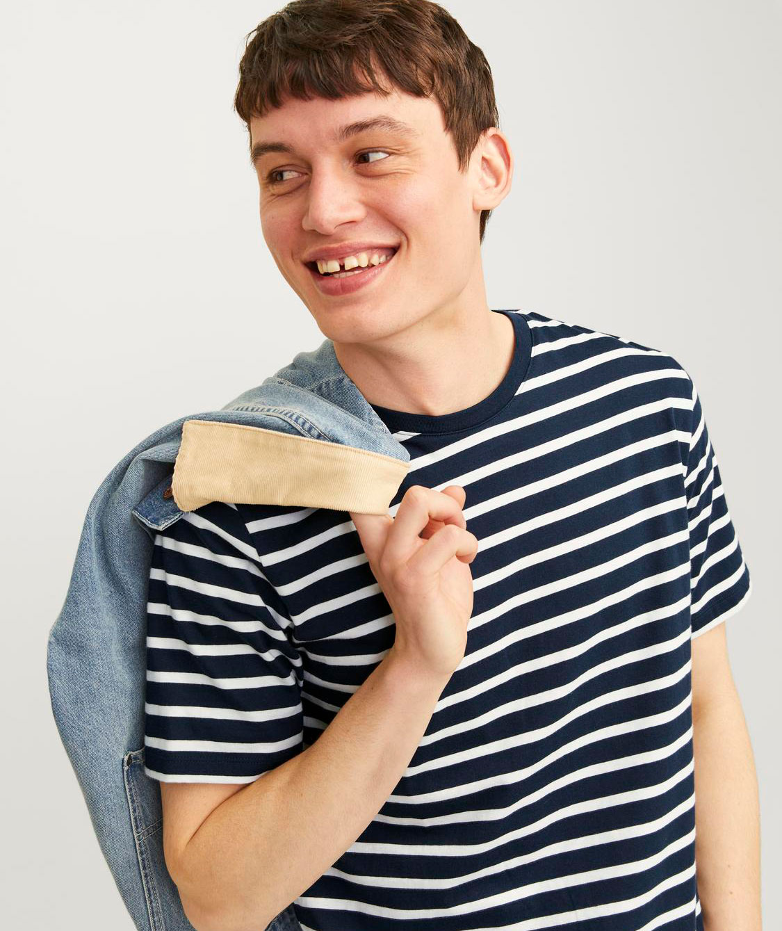 Jack & Jones JJEORGANIC basic T-skjorte, Navy Blazer/Cloud Dancer, large image number 5