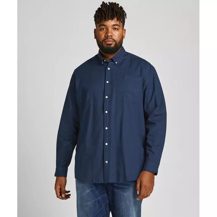 Jack & Jones JJEOXFORD Plus Size Regular Fit shirt, Navy Blazer, large image number 1