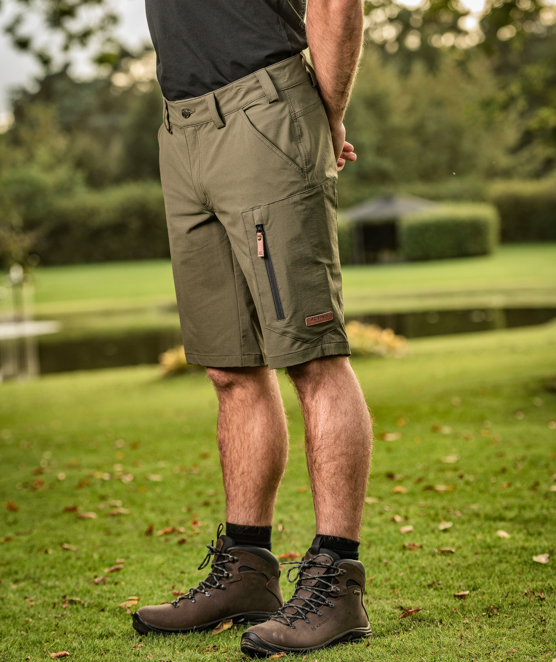 Kramp Active work shorts, Olive Green, large image number 2